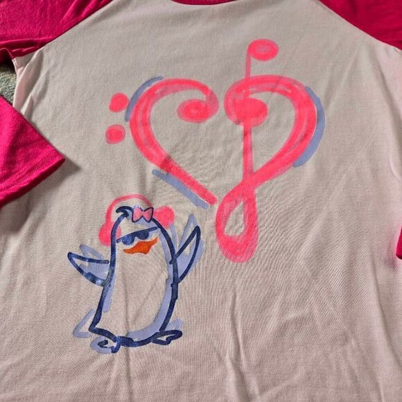 Cat & Jack music penguin Girl shirt L10/12 - Picture 2 of 3